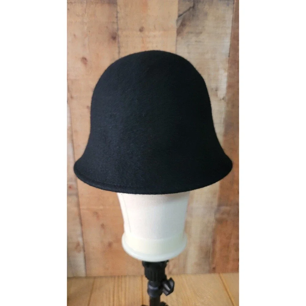 VTG Unbranded Black Wool Felt Blend Bucket Hat One Size Crushable